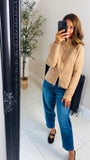 New Hallie military button super soft double zip cardigan