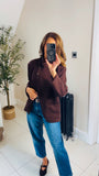 New Allegra high neck crossover knit cardigan