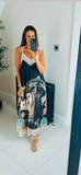 Tuscany watercolour silky maxi dress