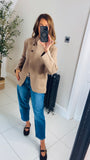 New Allegra high neck crossover knit cardigan
