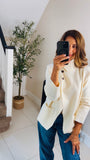 New Allegra high neck crossover knit cardigan