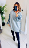 New Stacie sequin sleeve sweatshirt dress