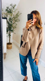 New Allegra high neck crossover knit cardigan