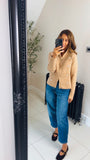 New Hallie military button super soft double zip cardigan
