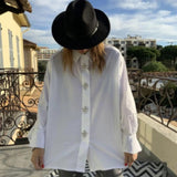 New Abigail diamanté button shirt top