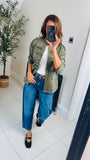New Parker faux suede relaxed fit military style jacket