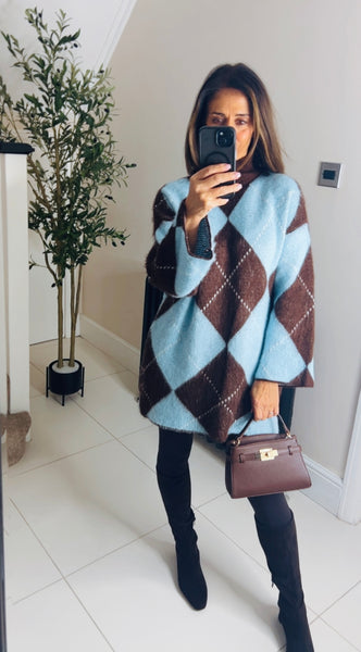 New Roma diamond print jumper dress