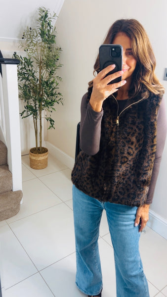 New Milo faux fur leopard gilet