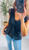 Genie lace trim silky cami top