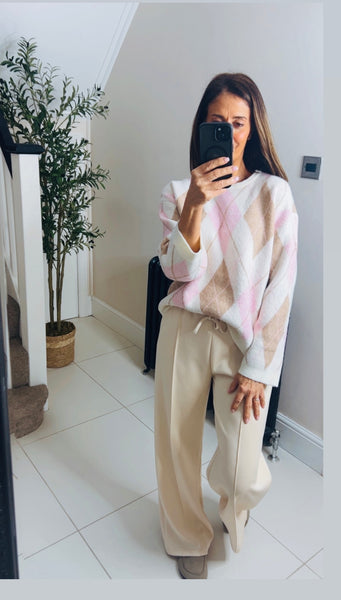 New Storie Argyle knit jumper