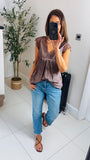 Genie lace trim silky cami top