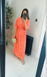 New Bali gold blossom maxi dress