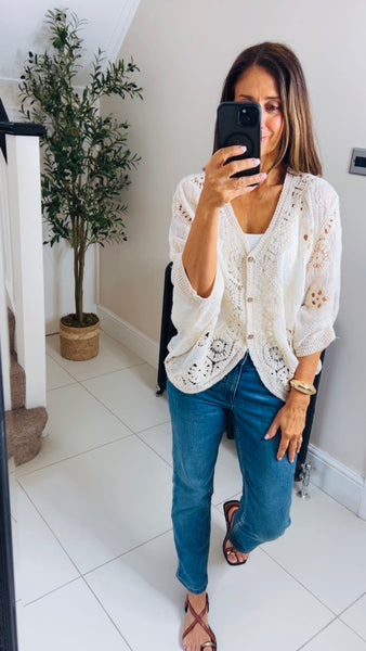 New Carmen cotton & crochet cardigan