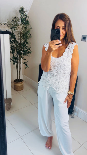 New sparkle crochet over vest