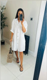 Camille linen shirt dress