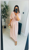 New Bali gold blossom maxi dress