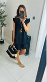 Kelly frill sleeve necklace top