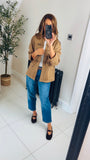 New Parker faux suede relaxed fit military style jacket
