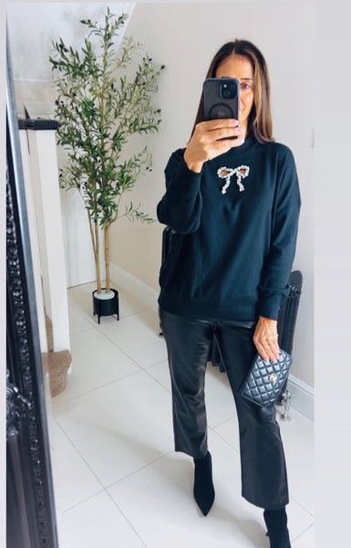 Sale Deal of the day Remy crystal Bow jumper