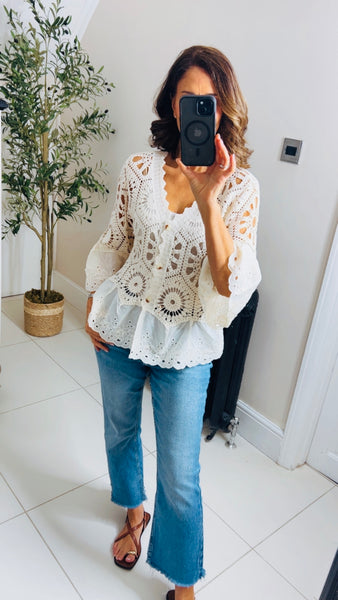 New Sammie crochet & Anglaise cardigan