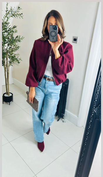 Bubble hem bomber Jacket