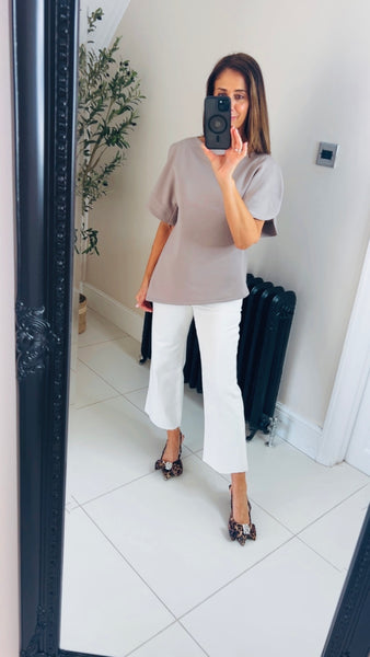 New Eden asymmetric split sleeve top