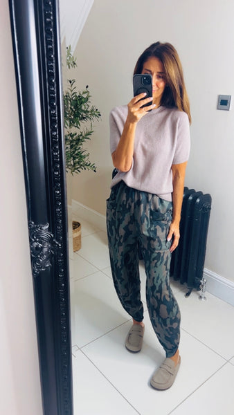 New Frankie camo barrel leg joggers