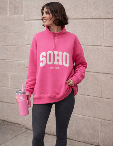 New SoHo oversize 1/4 zip sweatshirt