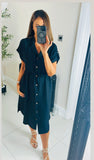 Mila drawstring waist shirt dress