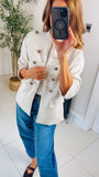 New Parker faux suede relaxed fit military style jacket