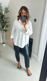 New Abigail diamanté button shirt top