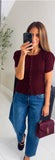 New Raye stretch knit tulip sleeve top