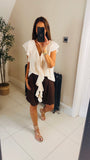New Phoebe ruffle front T back top