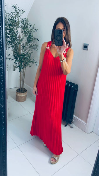 Eleanor pleated maxi dress