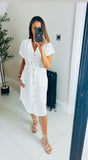 Mila drawstring waist shirt dress