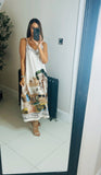 Tuscany watercolour silky maxi dress