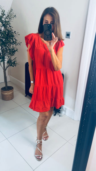 New Jude cotton embroidery swing dress