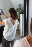 New Phoebe ruffle front T back top