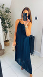New Vienna pleated spagetti strap midaxi dress