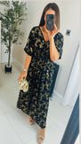 New Bali gold blossom maxi dress