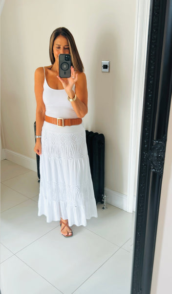 Sale last one Pacha lace panel maxi skirt