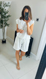 Kelly frill sleeve necklace top