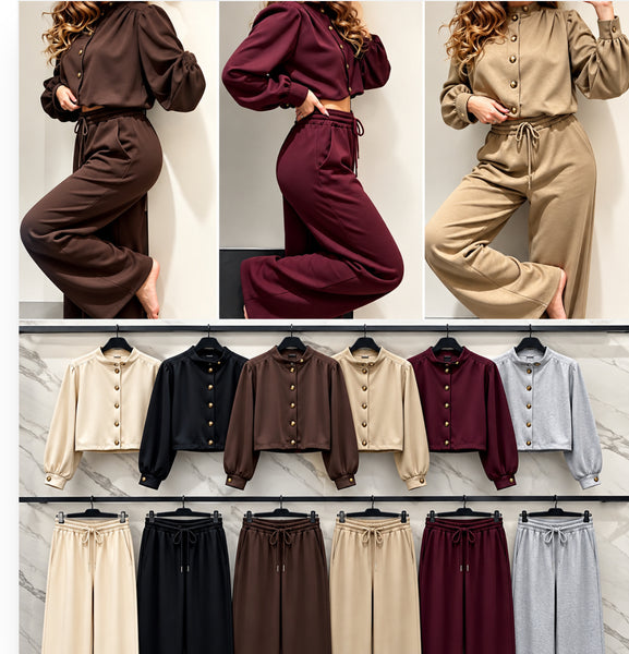 New Claude Balloon Sleeve jacket tracksuit coord