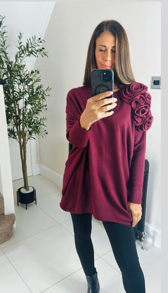 New Ruffle Roses fine knit jumper