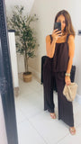 New Wren pleated trousers & vest coord set