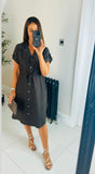 Mila drawstring waist shirt dress