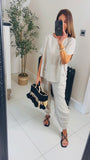 Lulu 100% cotton barrel leg trousers coord