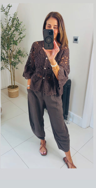 New Sammie crochet & Anglaise cardigan