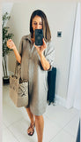 Camille linen shirt dress