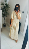 New Bali gold blossom maxi dress
